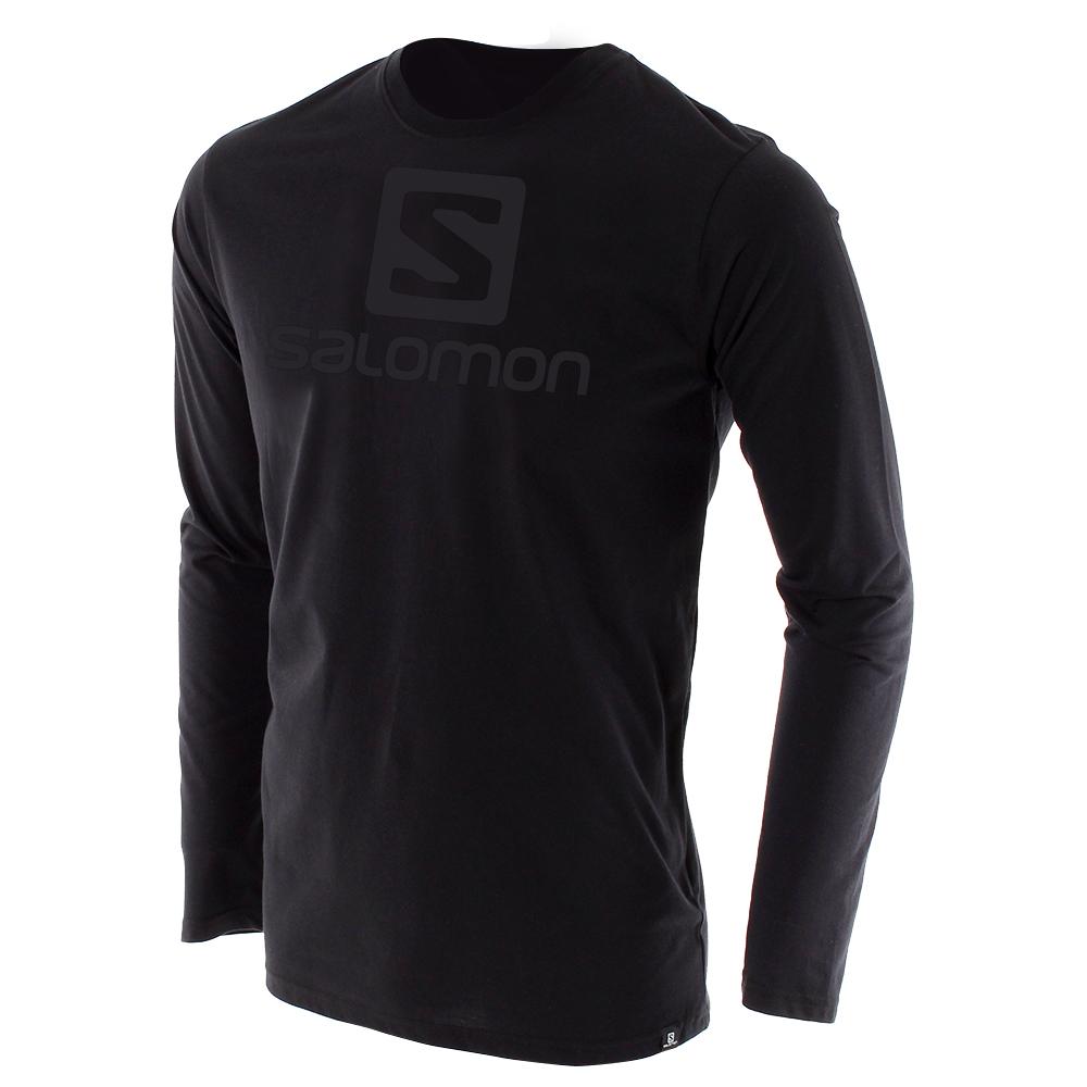 Salomon Singapore Mens Tops - ACHIEVE LS M Black | 07285-QKHN